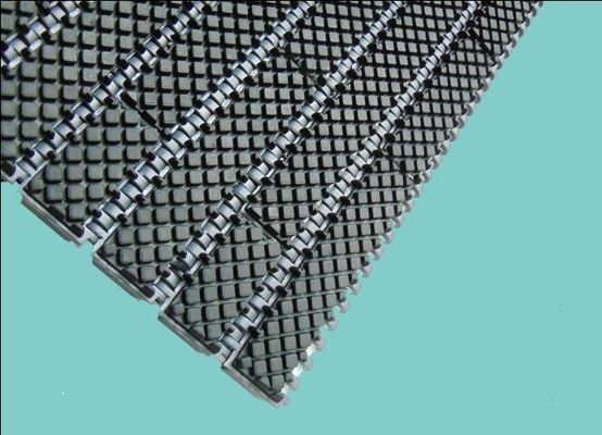 ZY900FT-R3 PLASTIC MODULAR CONVEYOR BELT WITH SQUARE FRICTION RUBBER TOP FOOD GRADE